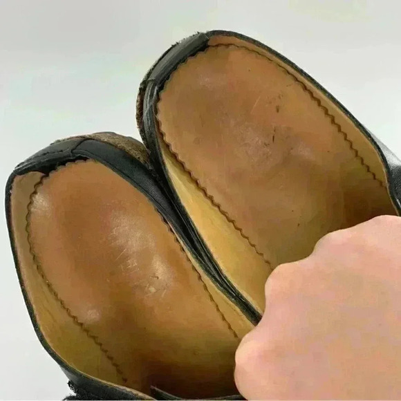 Haflinger adventure flats 39 black leather cork slip on mules walking comfort - Picture 9 of 13